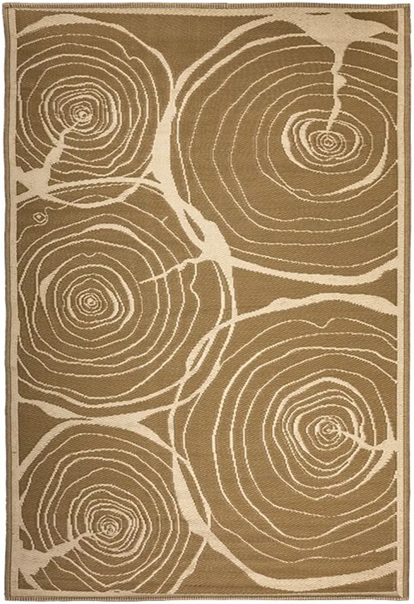 Esschert Design Buitenkleed Jaarringen 240x150cm - Bruin