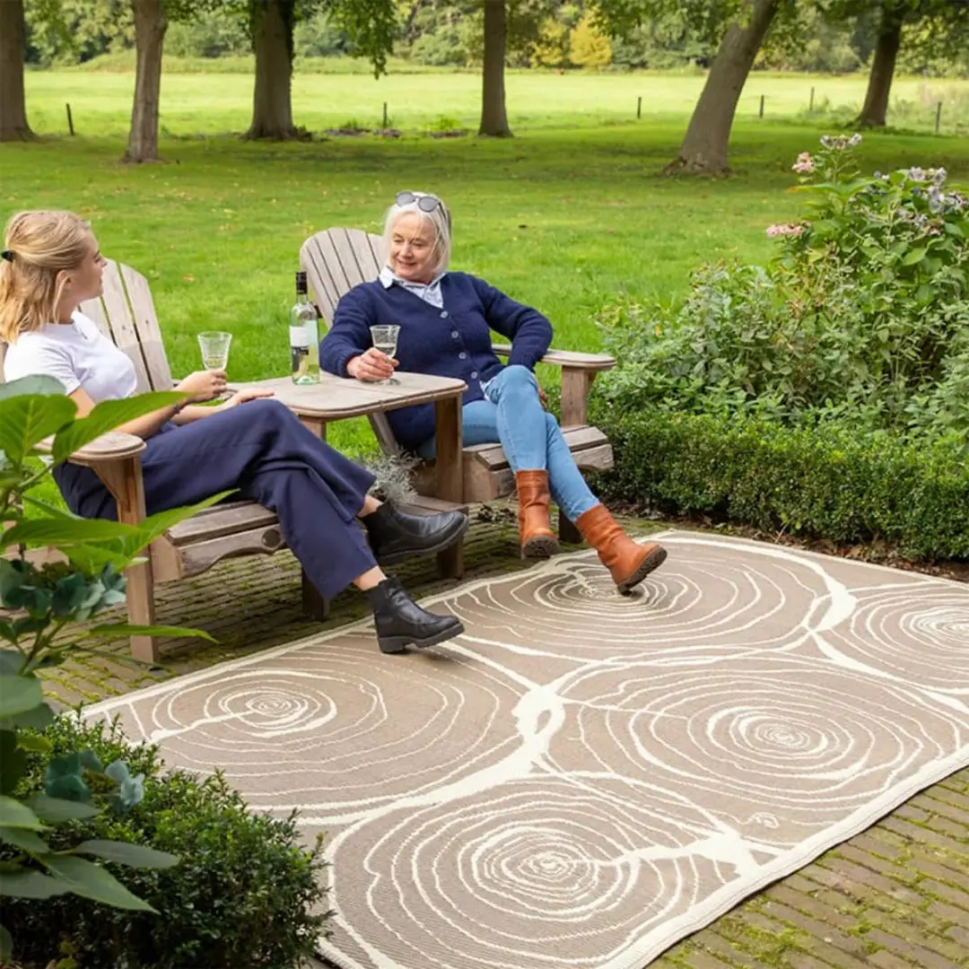 Esschert Design Buitenkleed Jaarringen 240x150cm - Bruin