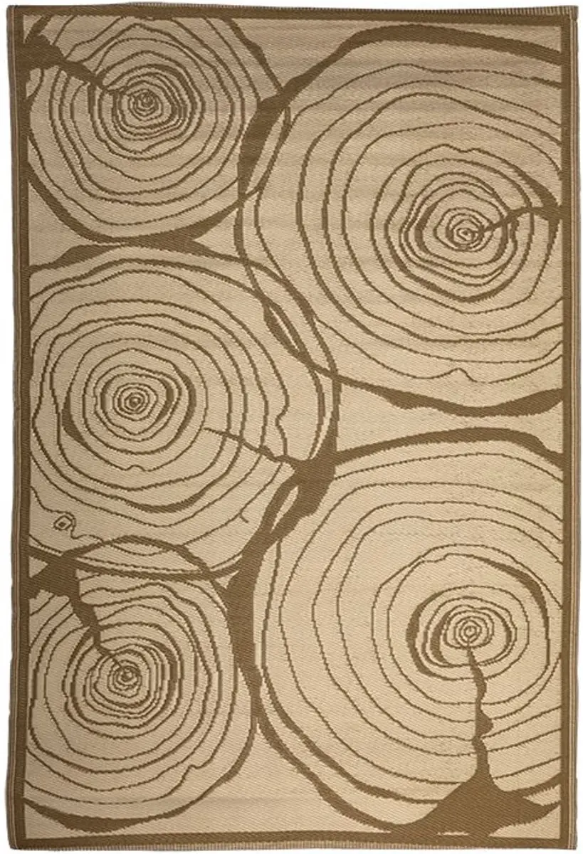 Esschert Design Buitenkleed Jaarringen 240x150cm - Bruin
