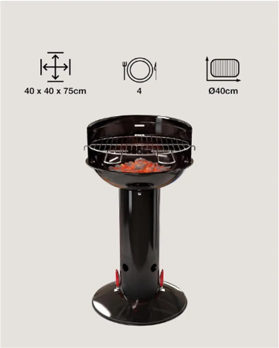 Barbecook Loewy 40 Houtskoolbarbecue - 40cm - Zwart