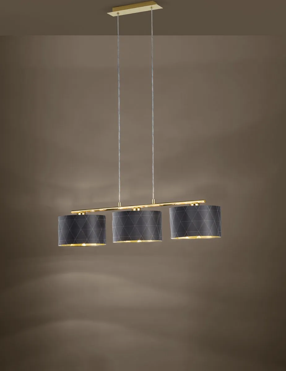 Eglo Dolorita Hanglamp 3 Lichts - Messing/Zwart - afbeelding 6 van 6