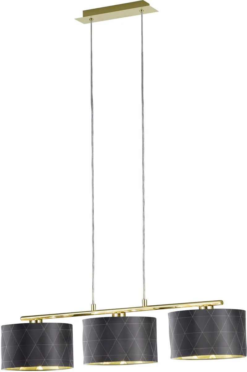 Eglo Dolorita Hanglamp 3 Lichts - Messing/Zwart