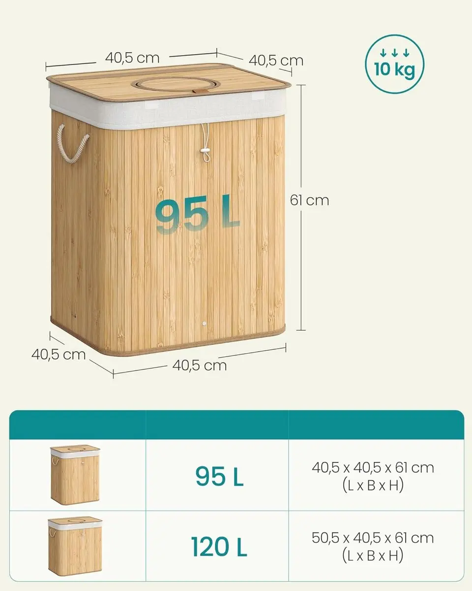 Songmics RRB060Y01 Verzamelcontainer 95L - Natuurbeige - afbeelding 2 van 6
