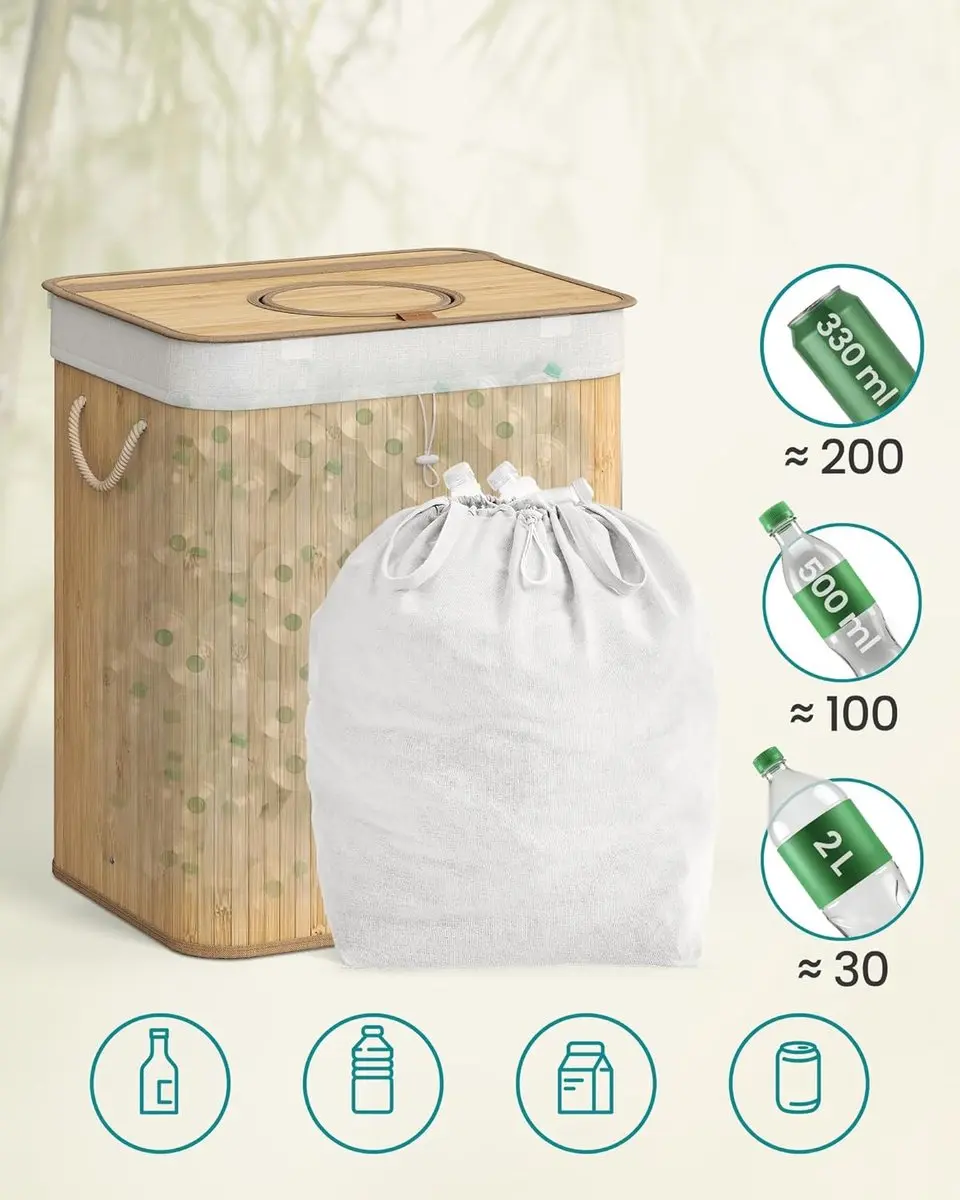 Songmics RRB060Y01 Verzamelcontainer 95L - Natuurbeige - afbeelding 5 van 6