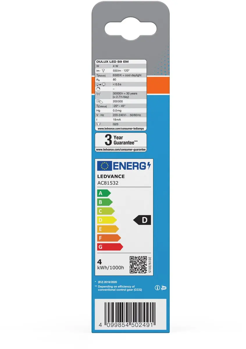 Osram Dulux LED Penvoetlamp G23 4W 550lm - Mat - 6500K
