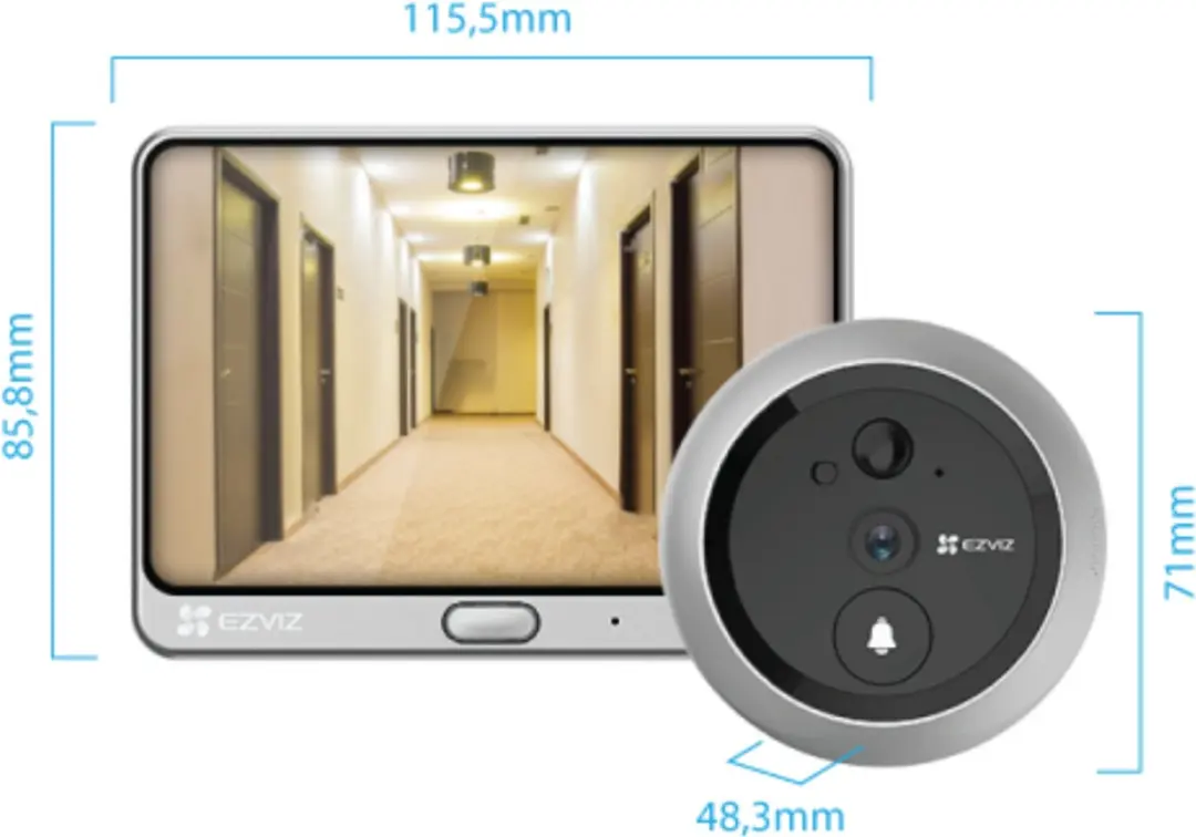 EZVIZ DP2 2K Video Deurbel - 2K Beeld - 166° Groothoek - Zwart