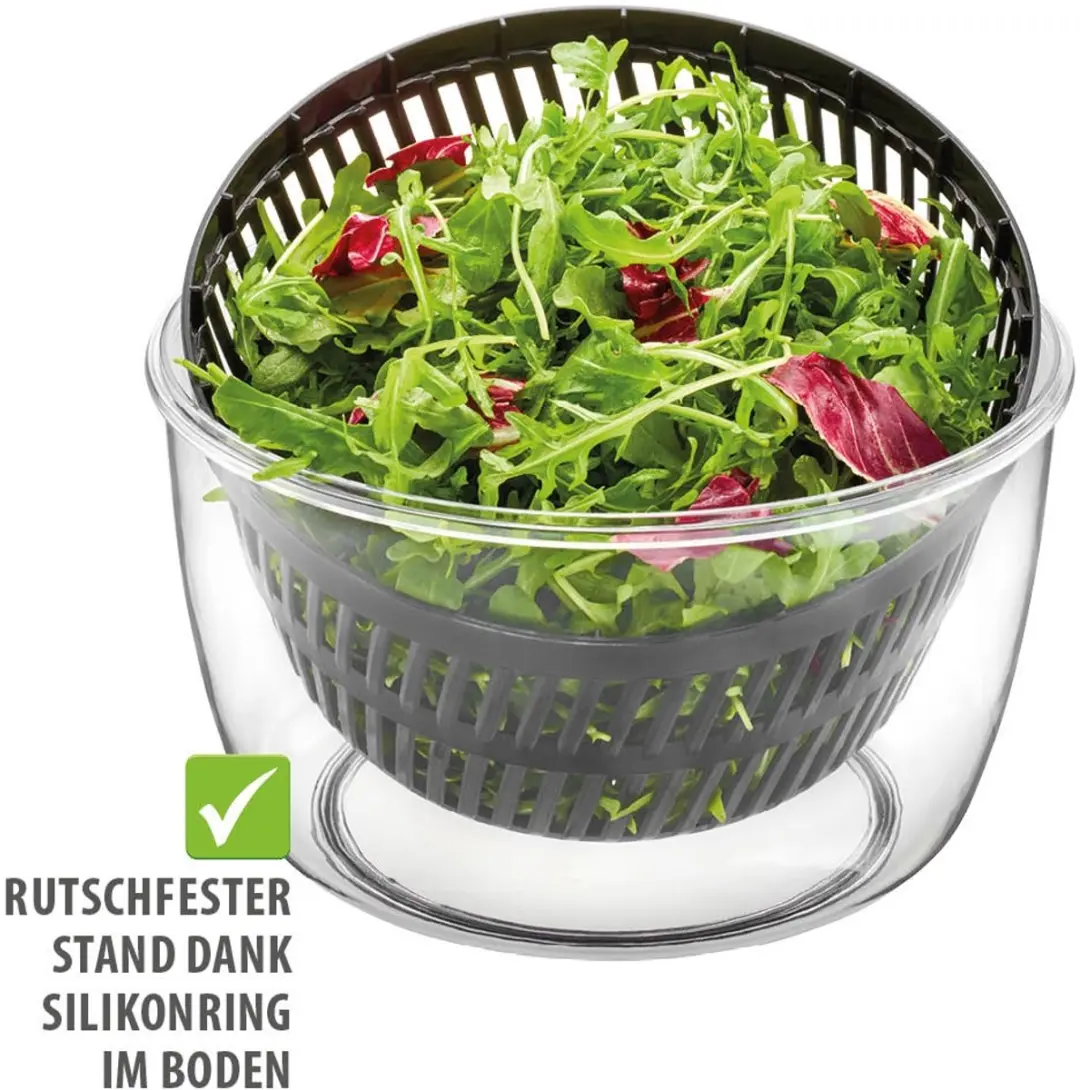 GEFU Slacentrifuge 5L - Drukknop - Transparant/Zwart