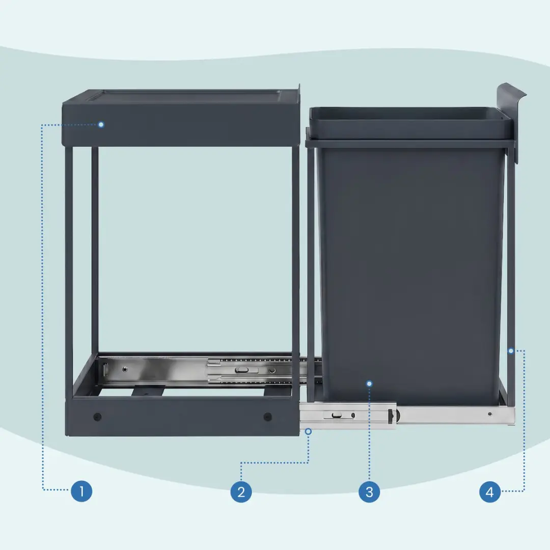 Songmics Inbouwprullenbak 20L - Grijs
