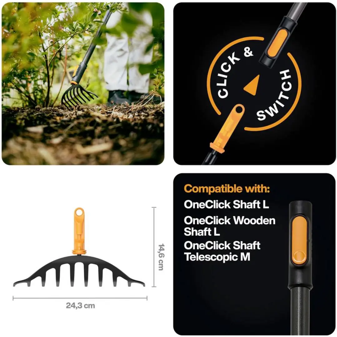 Fiskars QuikFit Hark 243mm - 1 Stuk