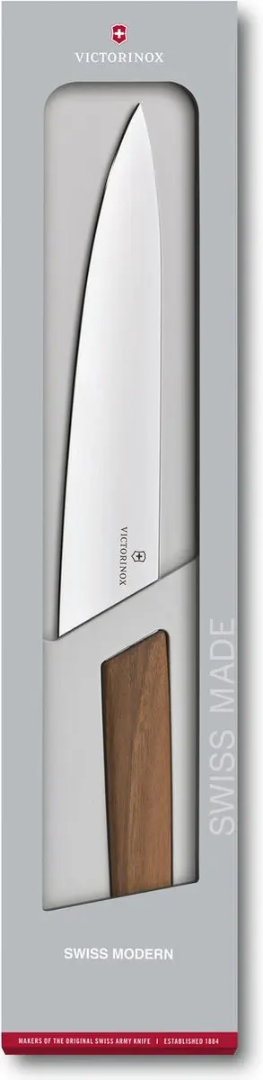 Victorinox Swiss Modern Koksmes 22cm - RVS/Walnoot