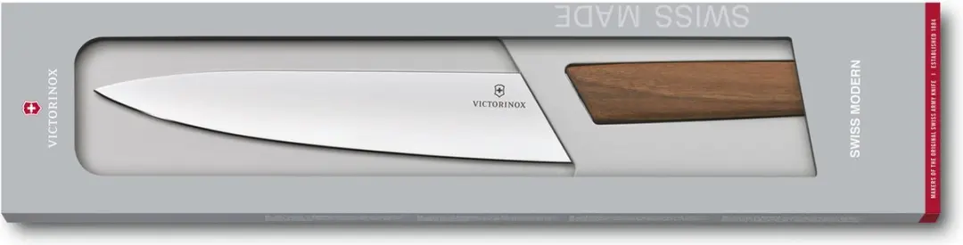 Victorinox Swiss Modern Koksmes 22cm - RVS/Walnoot