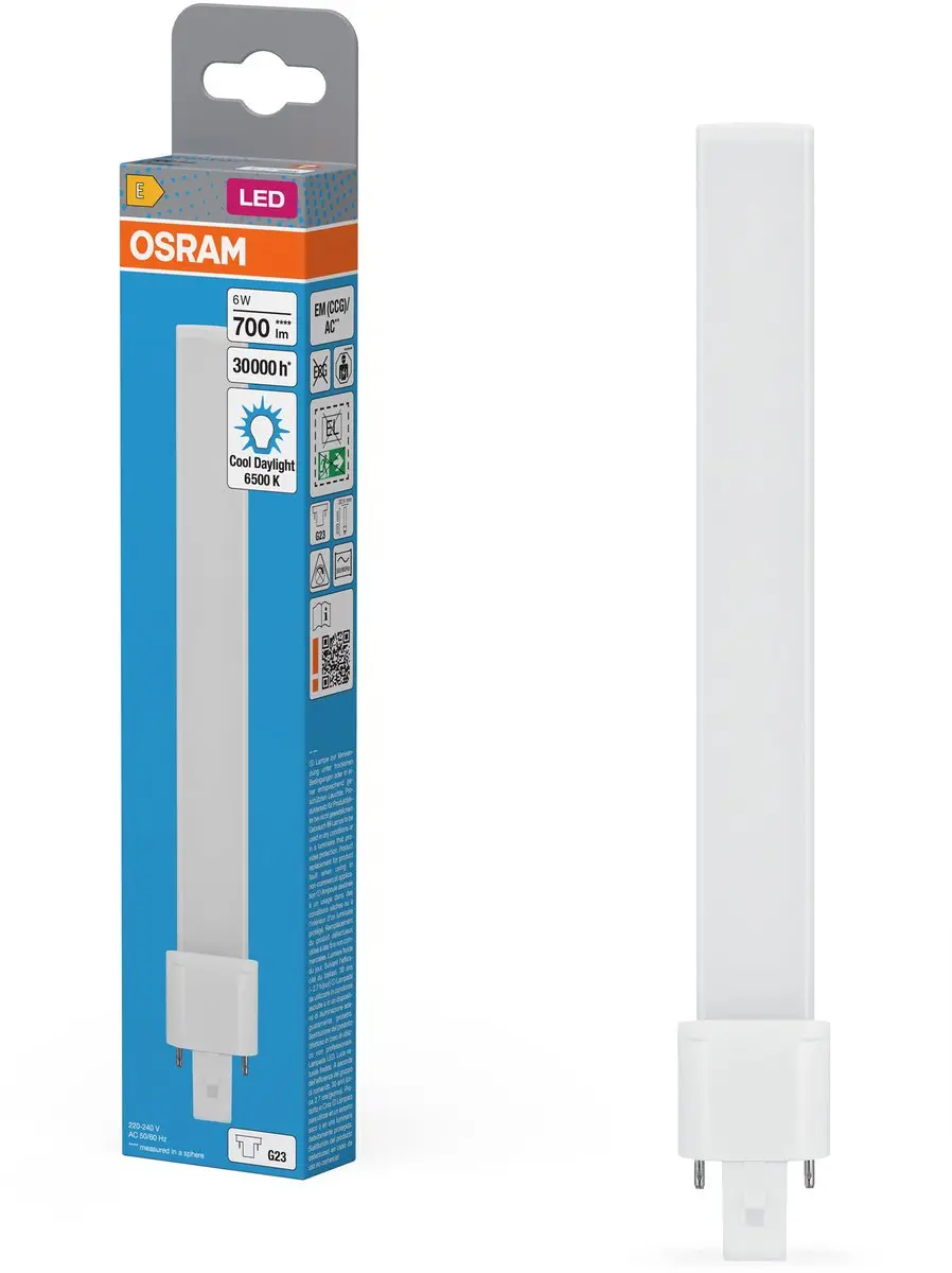 Osram Dulux LED G23 6W 700lm 6500K Mat - 30.000 uur