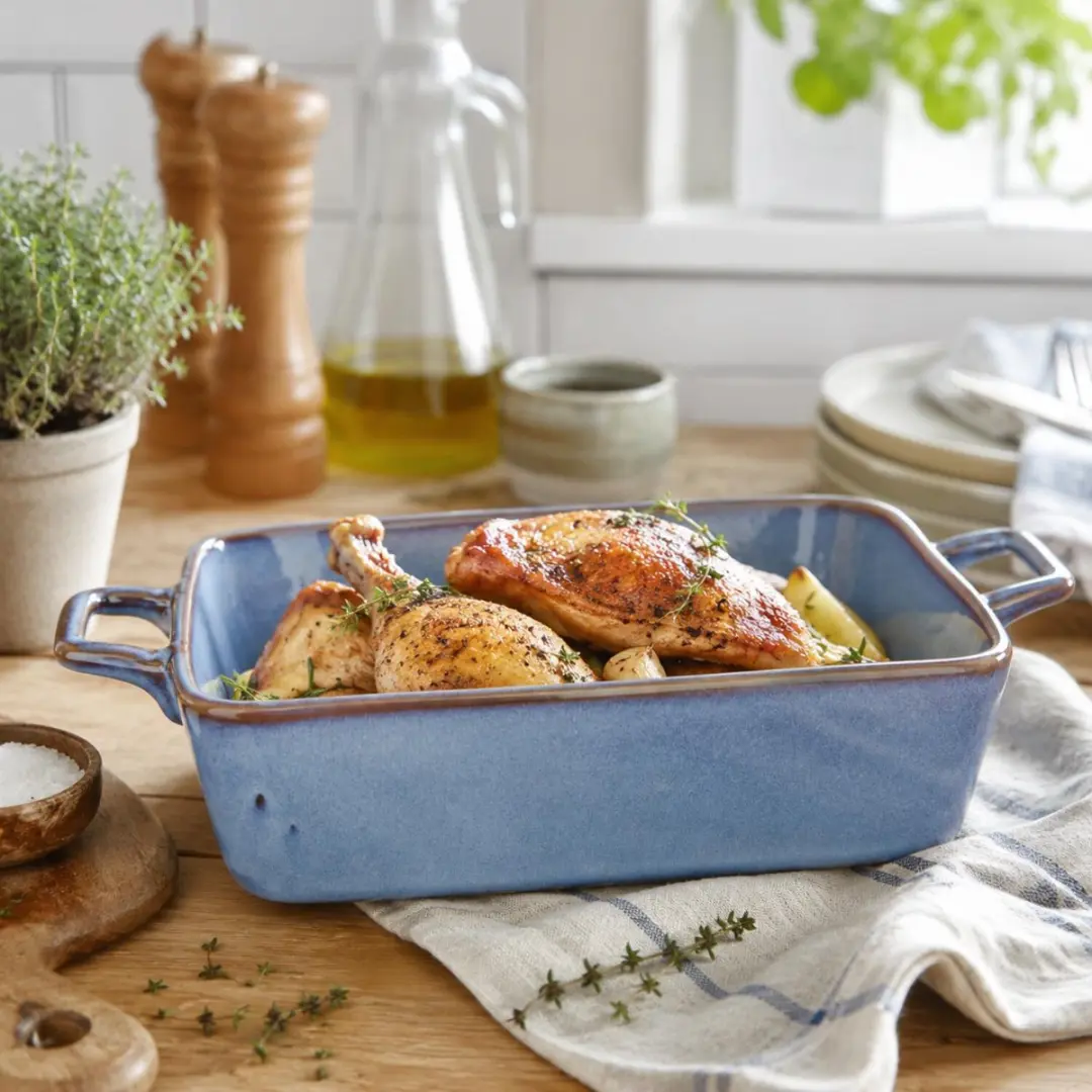 Excellent Houseware Ovenschaal Spaans Aardewerk - Blauw 2 Liter