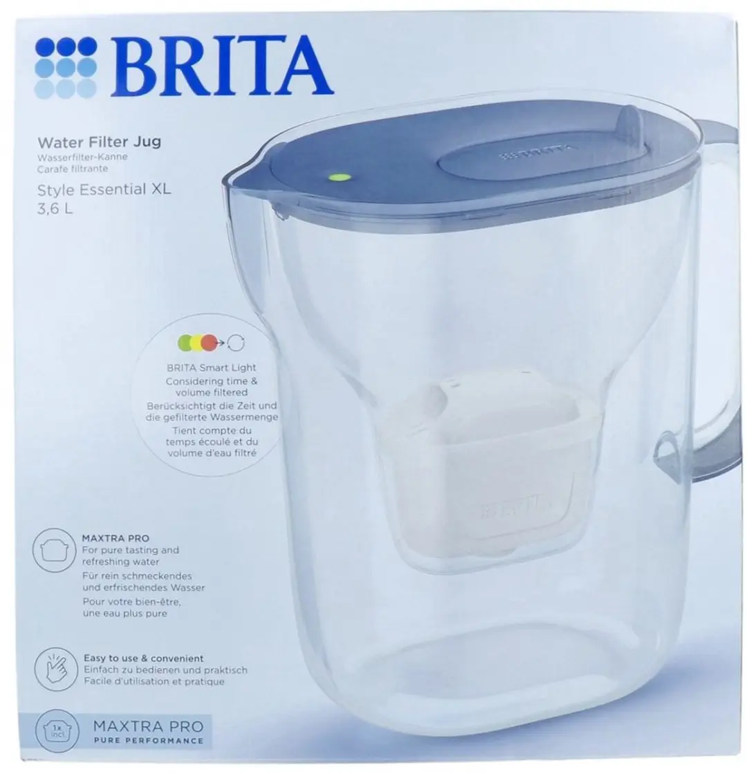 BRITA Waterfilterkan Style Essential XL 3,6L - Blauw - MAXTRA PRO
