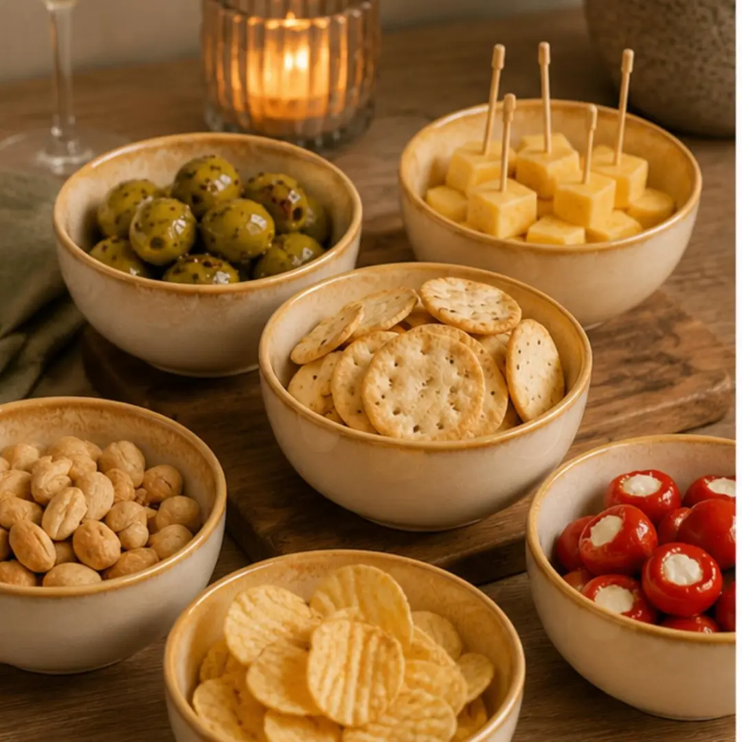 Excellent Houseware Kenji Snackschaaltjes - 4 Stuks - Beige