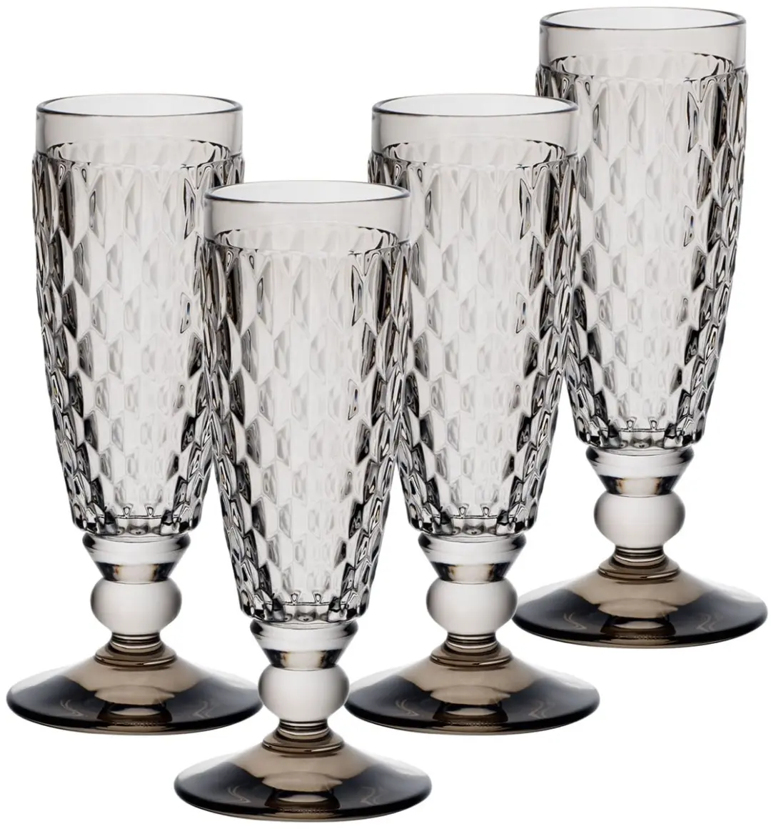 Villeroy & Boch Boston Champagnefluitjes Grijs - 4 Stuks