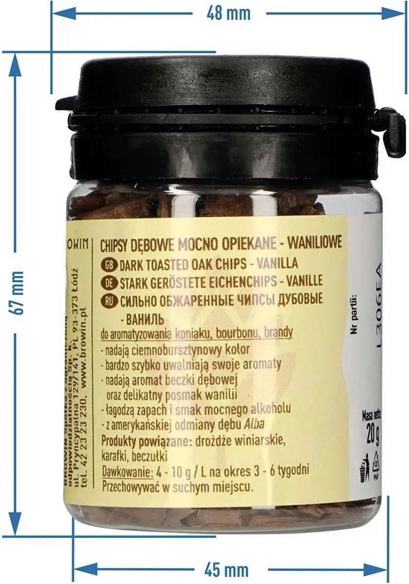 Browin Vanille Chips voor Alcohol - 20g - Donker Amber