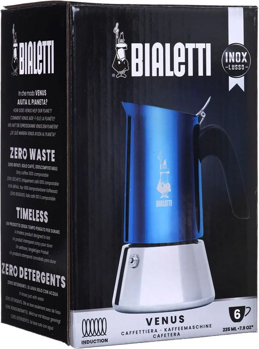 Bialetti Venus 0007275 Percolator 6 Koppen - Inductie - 235ml - Blauw