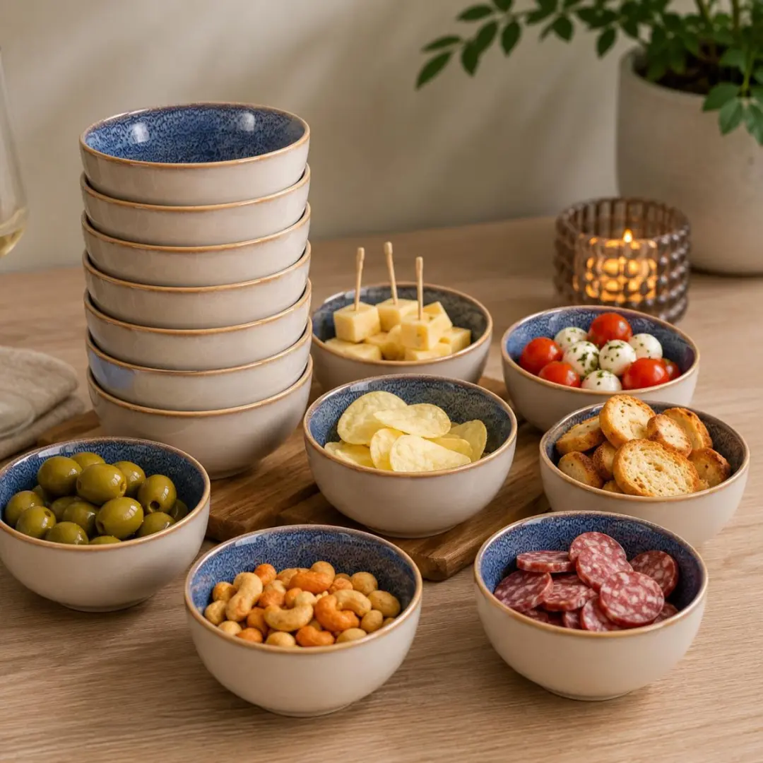 Excellent Houseware Kenji Snackschaaltjes - 4 Stuks - Blauw