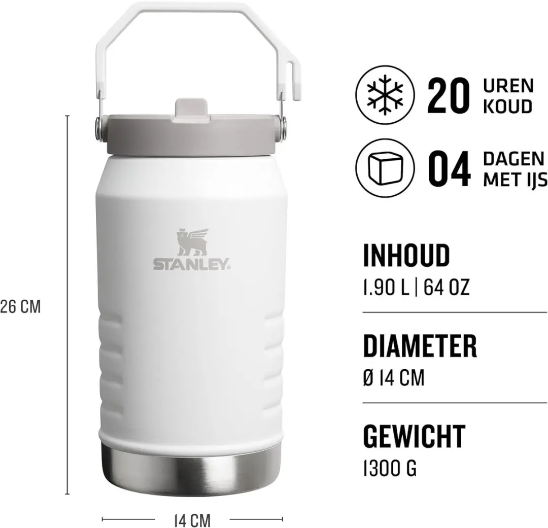 Stanley Flip Straw 2.0 Waterfles 1,9L - Frost - afbeelding 3 van 6