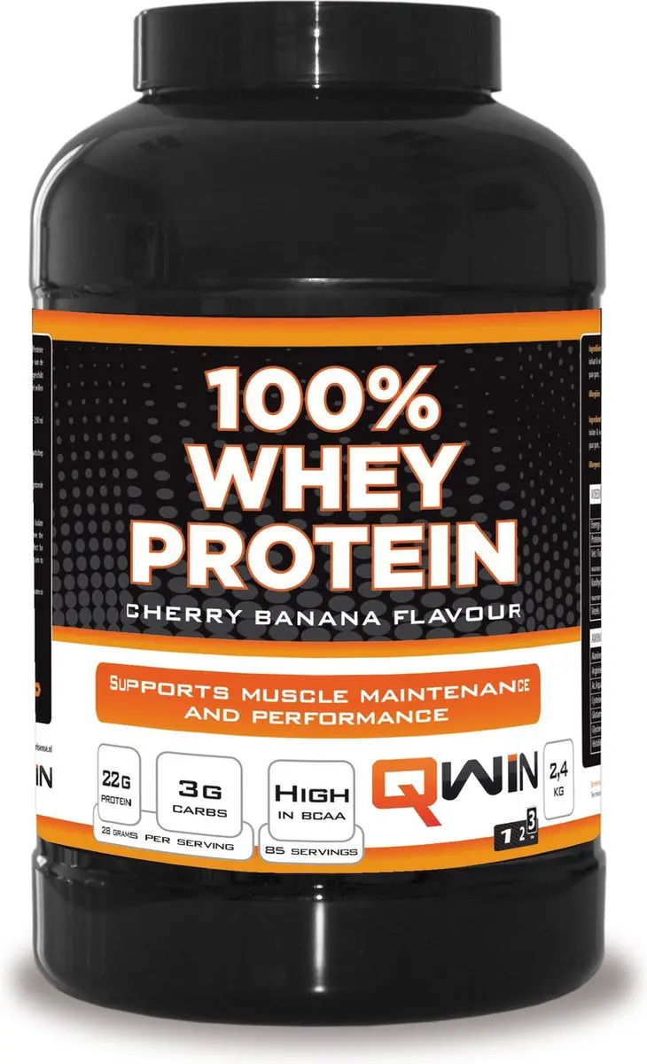 QWIN 100% Whey Protein Cherry & Banana 2400g