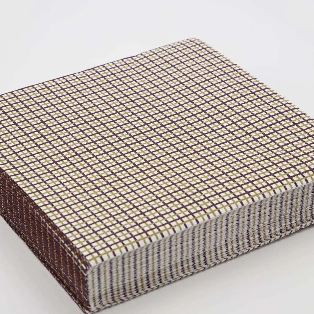 House Doctor Checkered Servetten - 40 Stuks - Paars