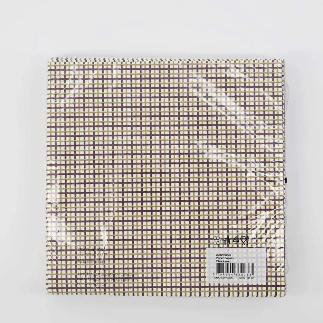 House Doctor Checkered Servetten - 40 Stuks - Paars