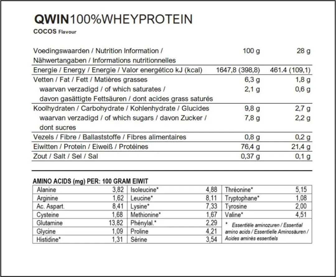 QWIN 100% Whey Protein Cocos 2400g