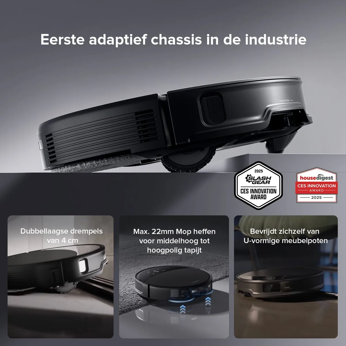 Roborock Saros 10R Robotstofzuiger - 22000Pa - Zwart