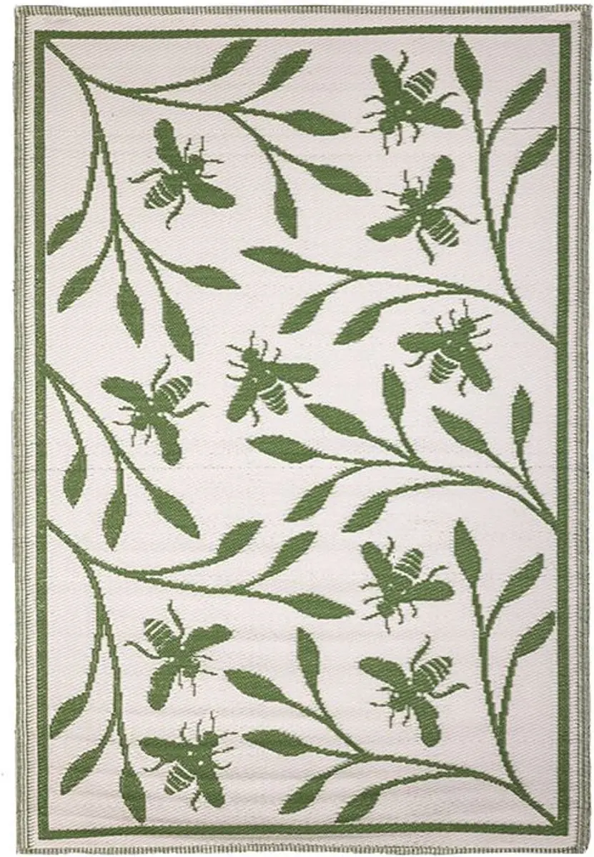 Esschert Design Buitenkleed Bijenprint 182x122cm - Groen
