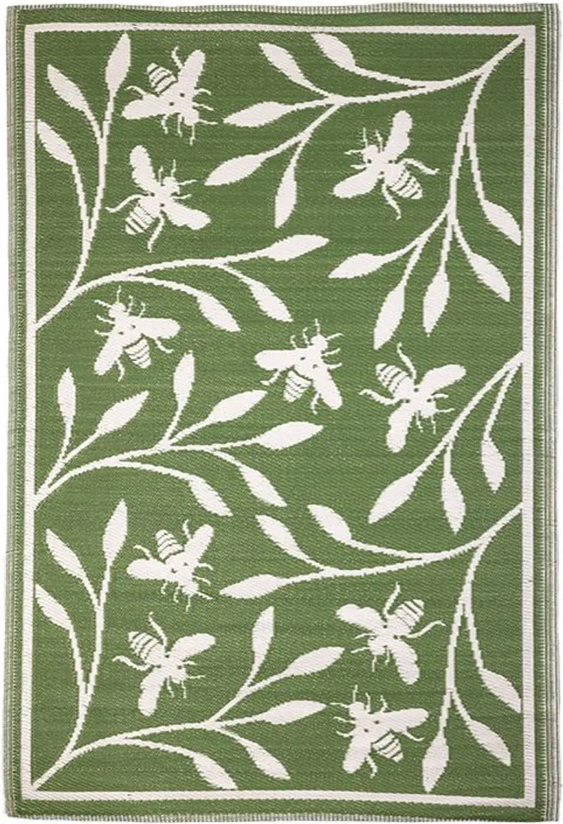 Esschert Design Buitenkleed Bijenprint 182x122cm - Groen