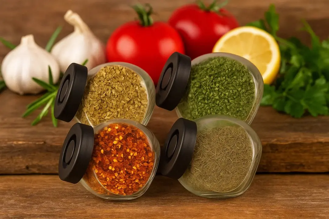 Cookinglife Kruidenpotjes Set - Glas Zwart 175ml - 4 Stuks