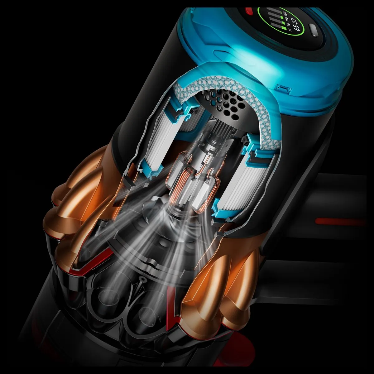 Dyson V16 Piston Animal Submarine - 315 Air Watts - Zwart/Geel