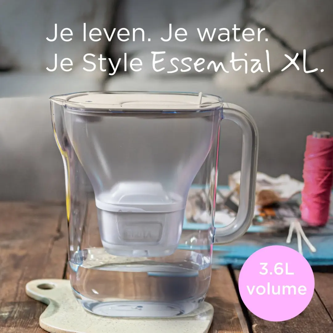BRITA Waterfilterkan Style Essential XL 3,6L - Sand - MAXTRA PRO