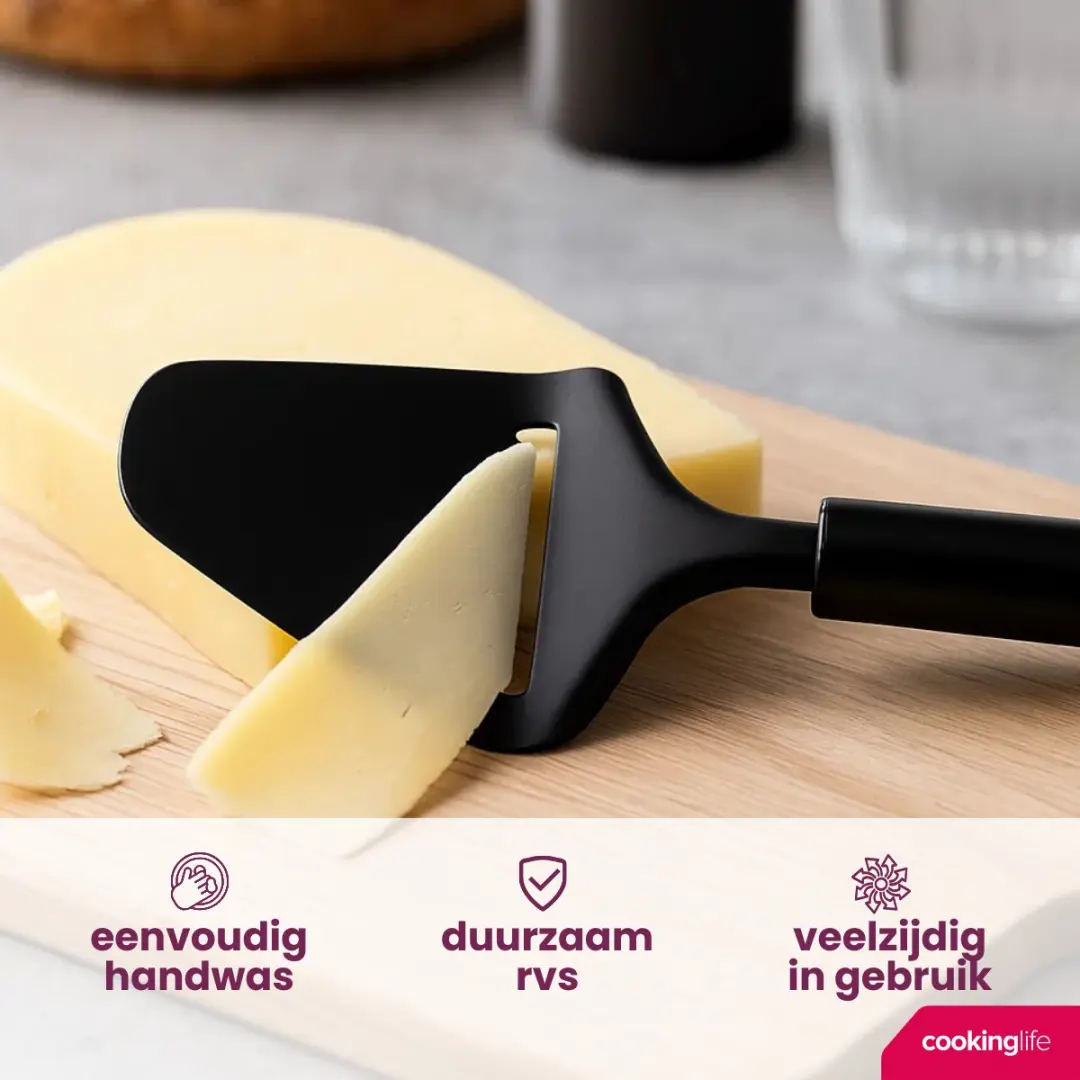 Cookinglife Pizzasnijder Roestvrij Staal 22cm - Zwart