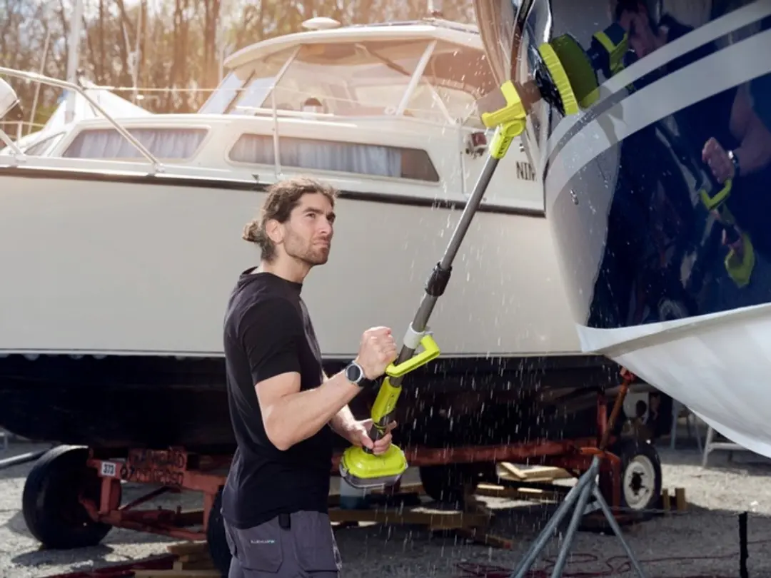 Ryobi R18TPS One+ Telescopische Power Schrobber - 18V 2.0Ah - Groen/Zwart - afbeelding 2 van 6