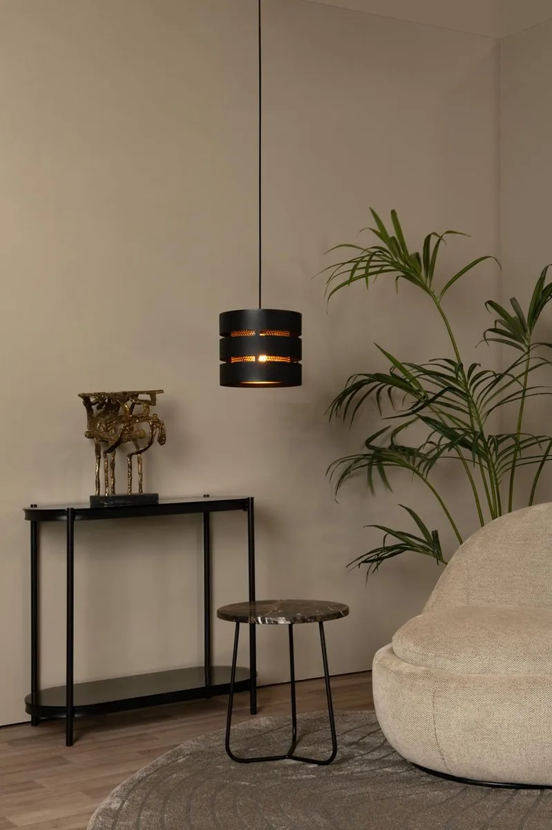 Lucide ROSAS Hanglamp Ø26cm - 1xE27 - Zwart