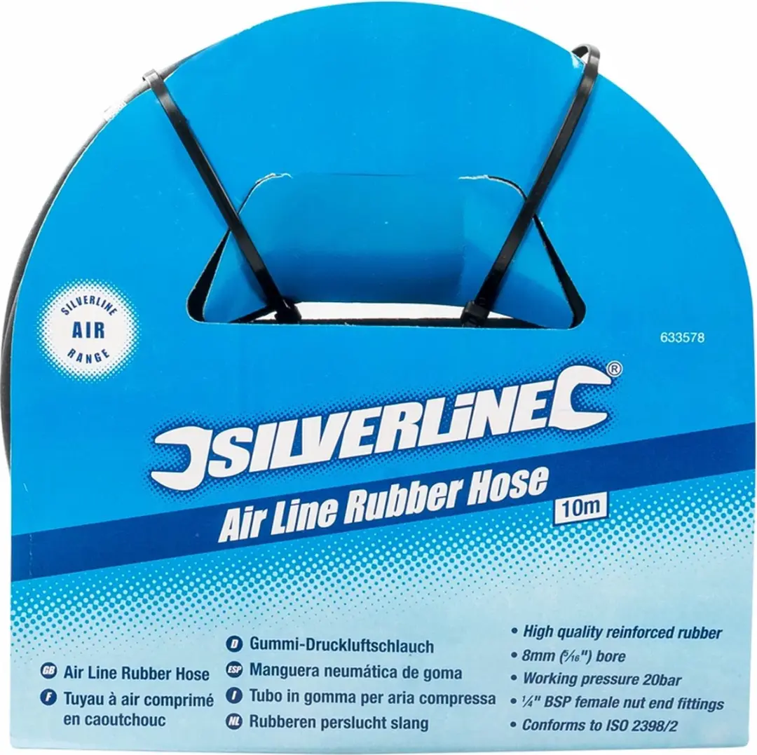 Silverline Rubberen Perslucht Slang 10m - Ø8mm