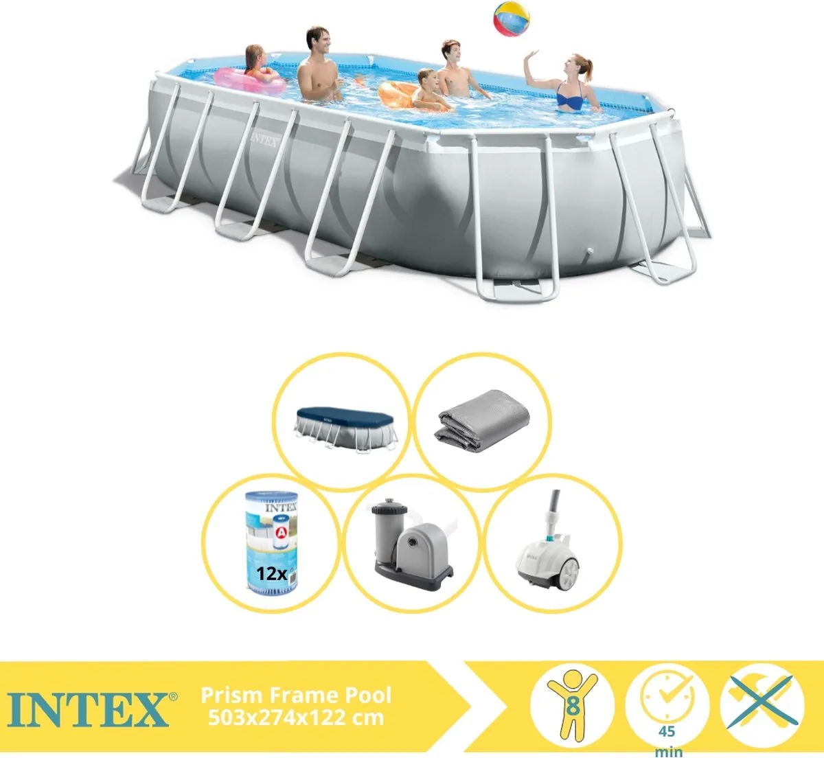 Intex Prism Frame 26796GN Opzetzwembad 503x274x122cm