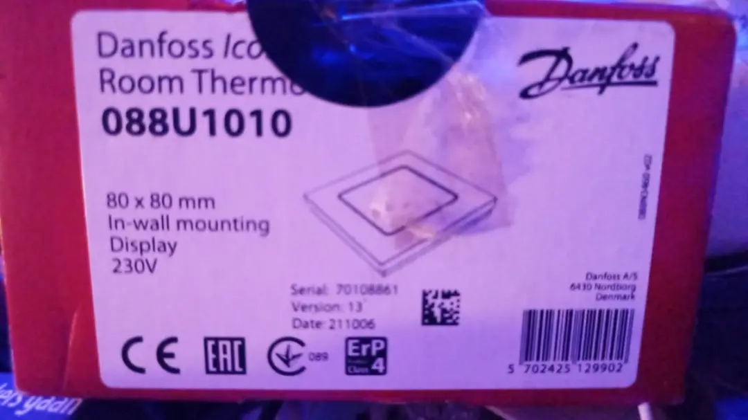 Danfoss Icon 088U1010 Kamerthermostaat - 230V - Wit - afbeelding 2 van 4