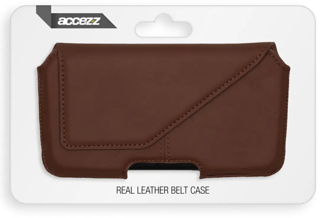 Accezz Real Leather Belt Case - Bruin