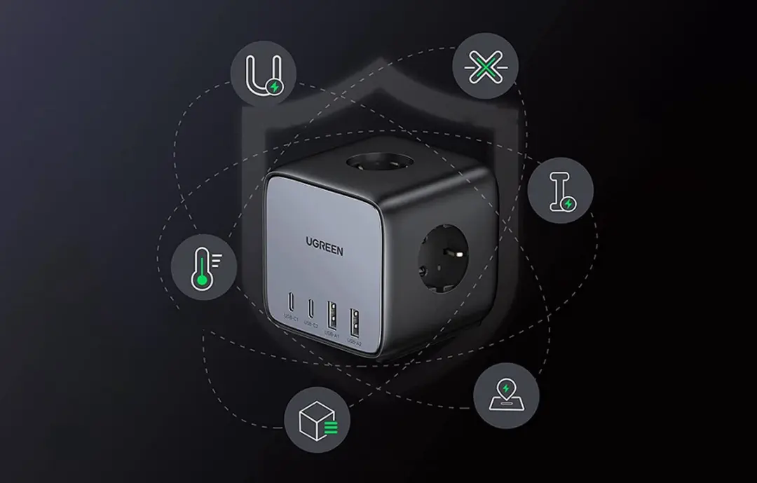Ugreen Powercube 60113 Stekkerdoos - USB-C + USB-A - Zwart