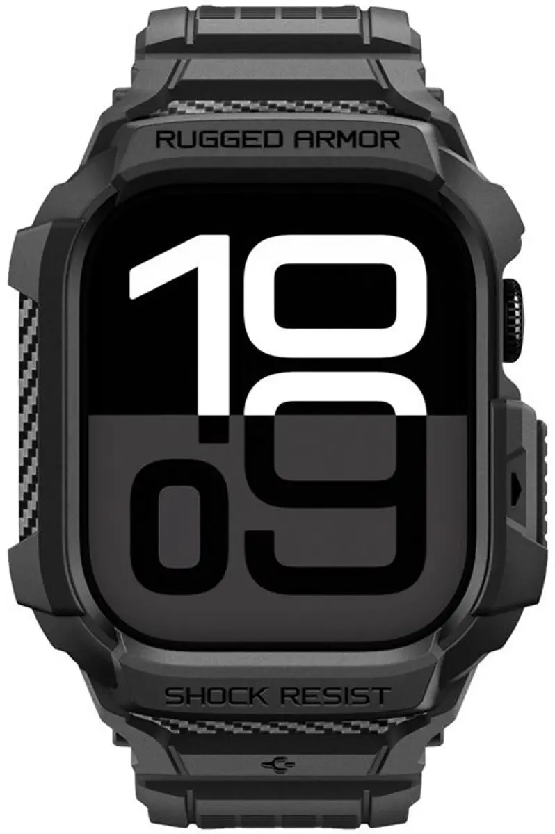 Spigen Rugged Armor Pro 2 Hoesje Apple Watch 11 46mm - Matzwart