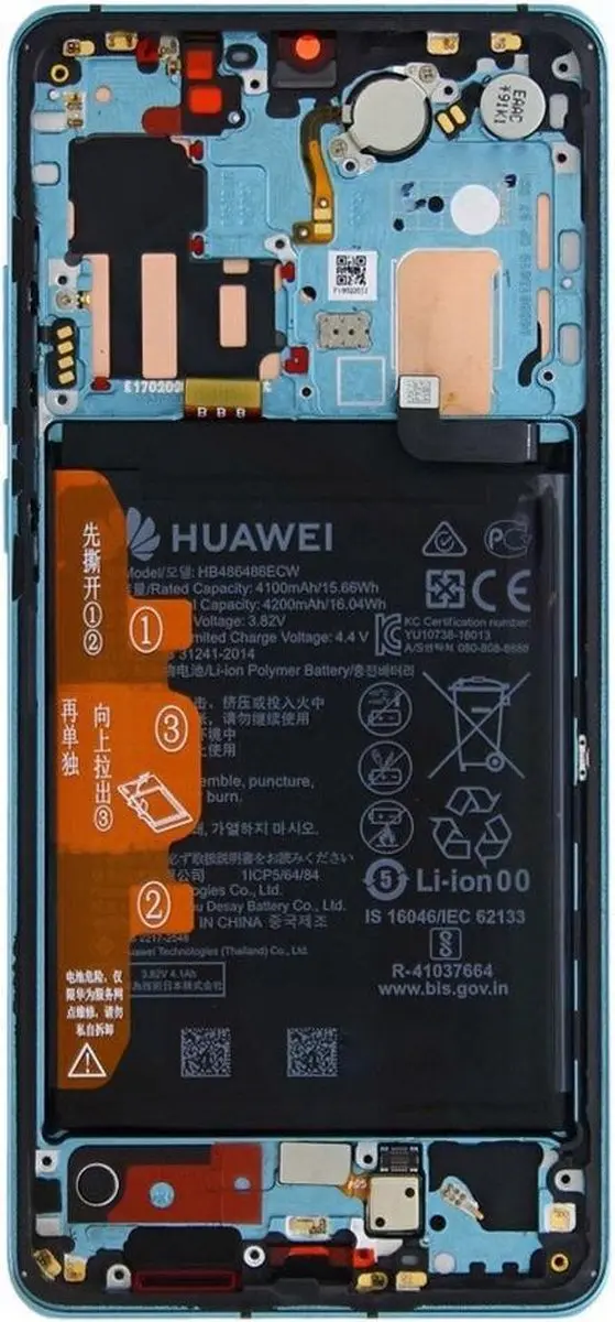 Huawei P30 LCD Scherm Aurora Blue - Service Pack