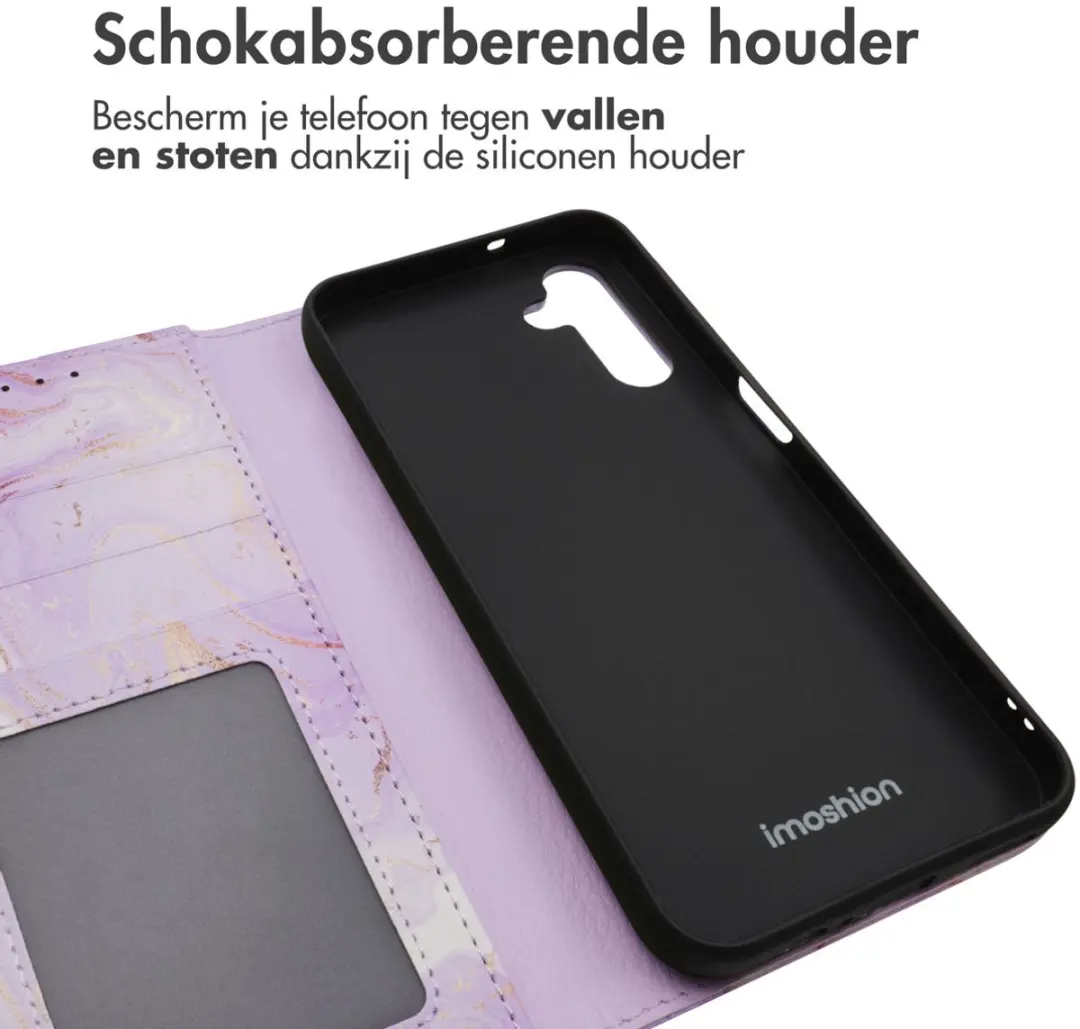 Imoshion Hoesje Samsung Galaxy A14 - Purple Marble - 3 Pasjes
