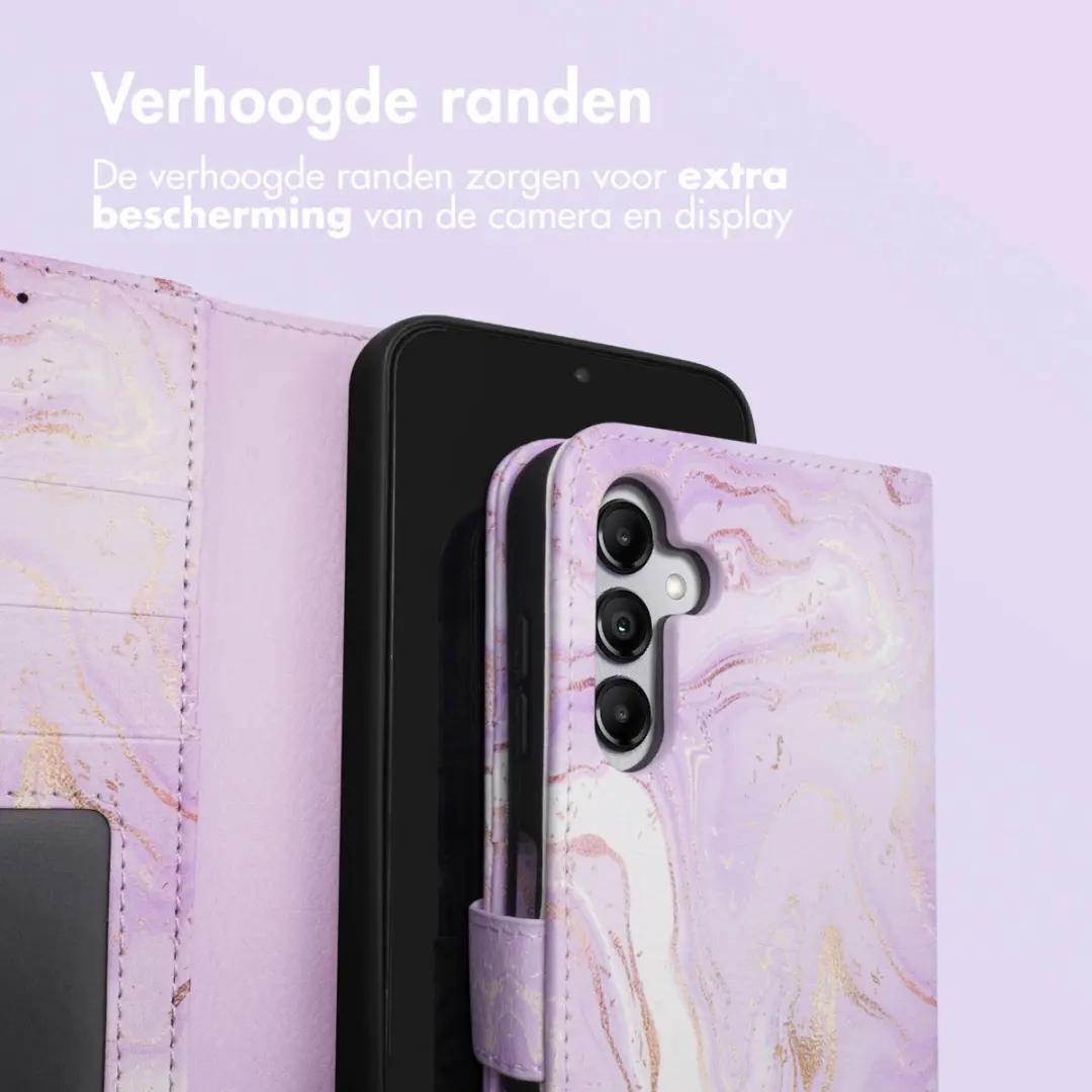Imoshion Hoesje Samsung Galaxy A14 - Purple Marble - 3 Pasjes - afbeelding 6 van 6