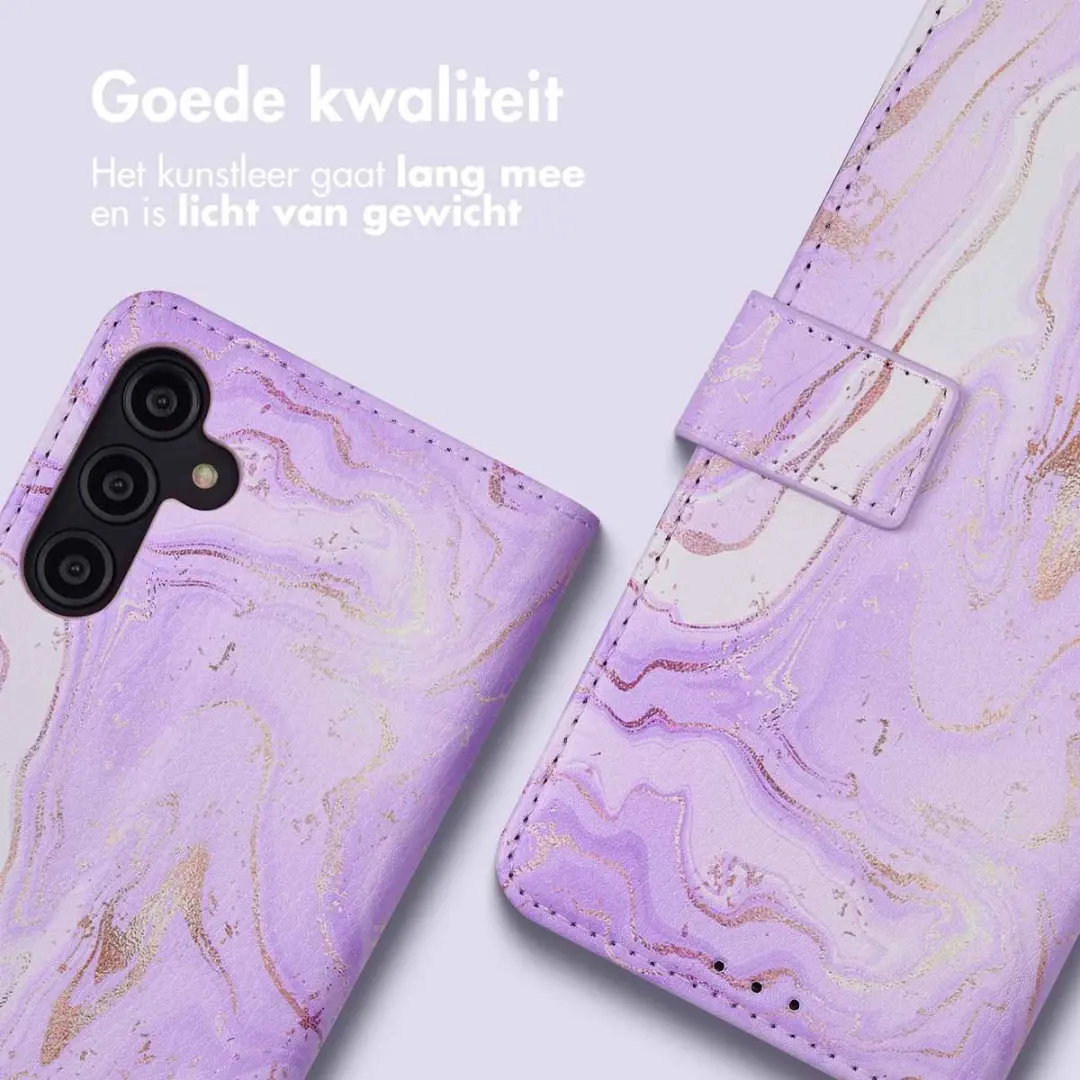 Imoshion Hoesje Samsung Galaxy A14 - Purple Marble - 3 Pasjes