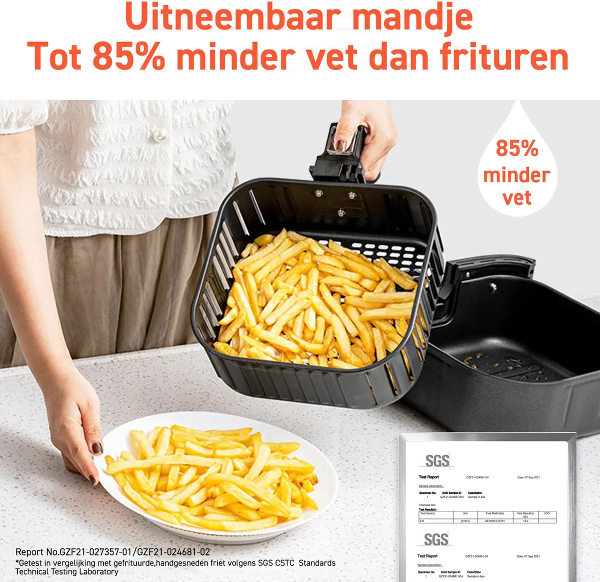 Cosori XL Airfryer 5.5L - 1700W - 11 Programma's - Zwart - afbeelding 6 van 6