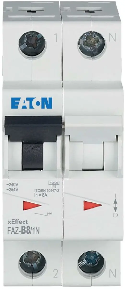 Eaton Vermogenschakelaar MCB 8A 1p+N B 278643