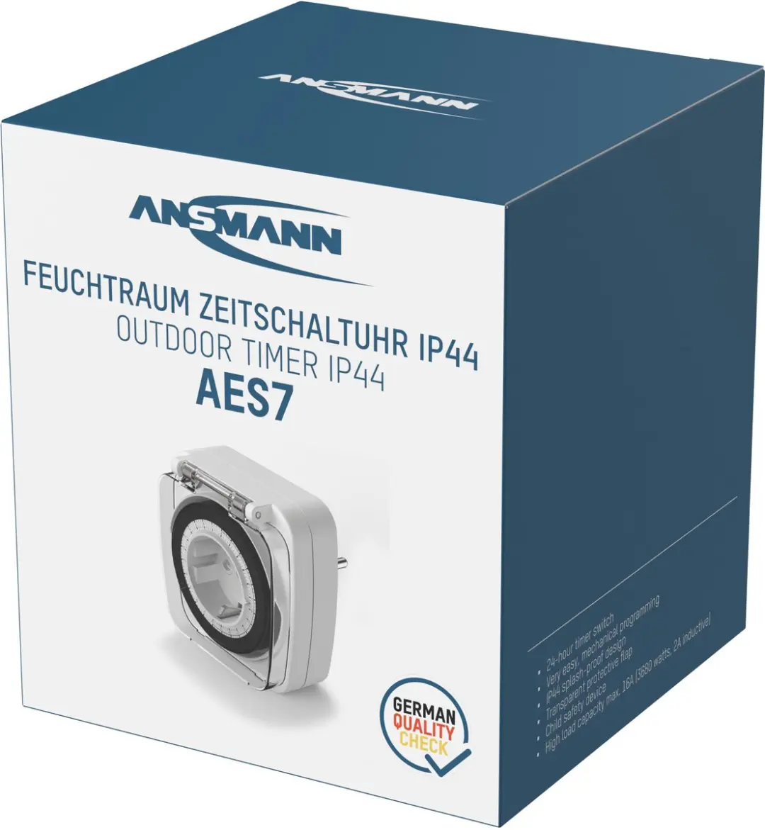 Ansmann 1260-0013 Schakelklok Analoog - 3680W - IP44
